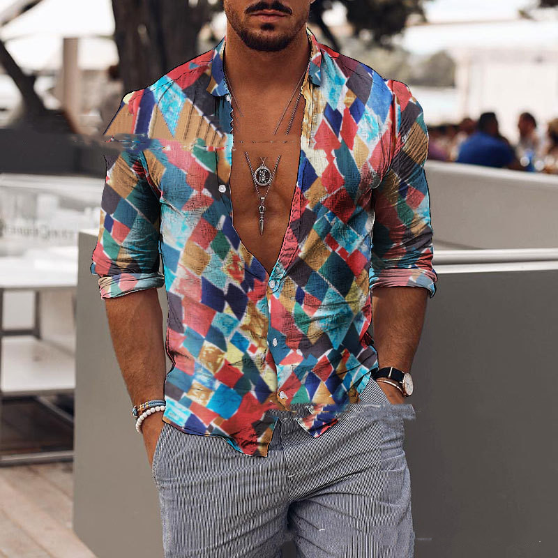 Printed Autumn Ordinary Casual Long-sleeved Shirt