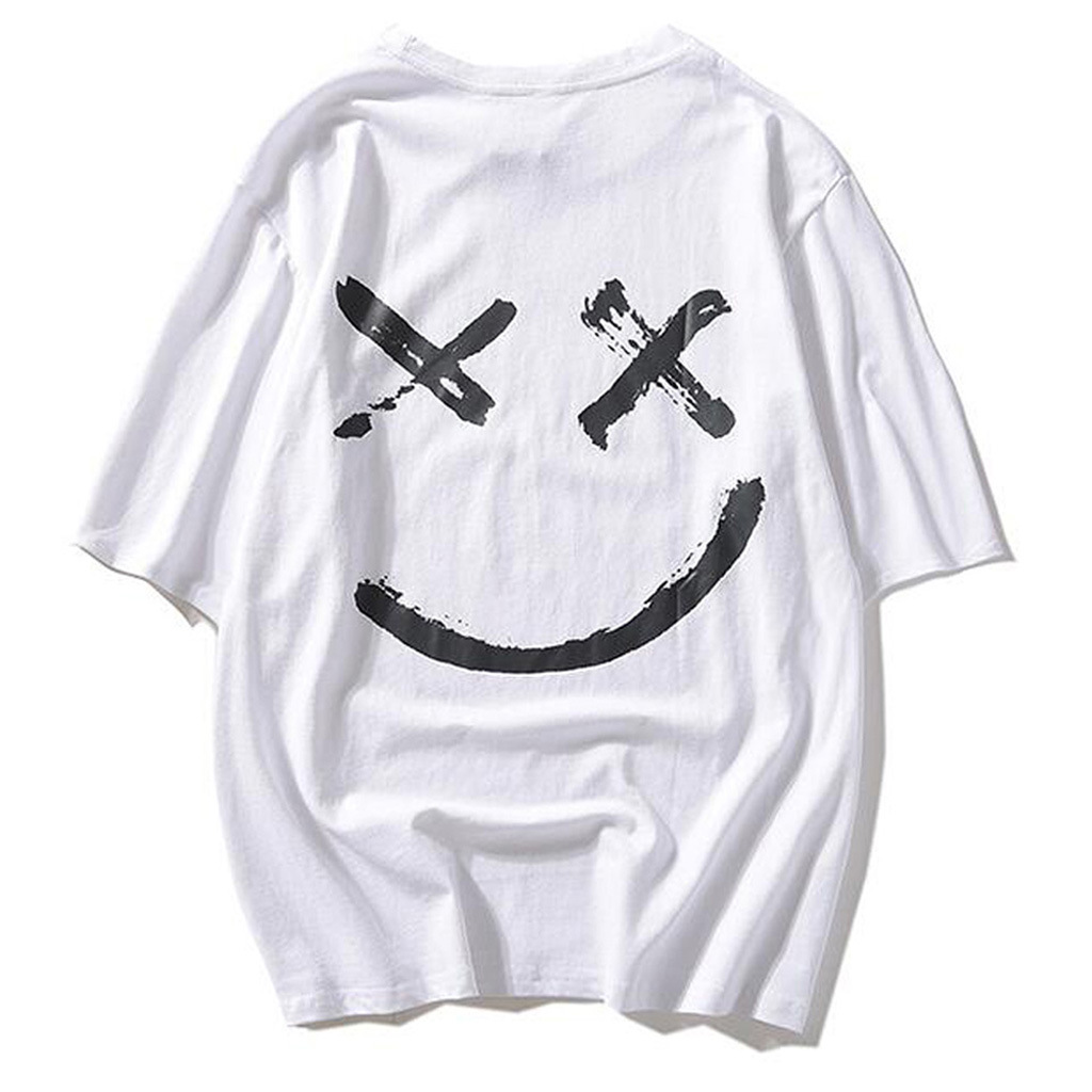 Title 2, New Smiley Face Print Short-Sleeved Explosive L...