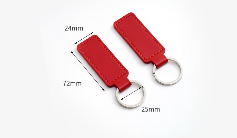 Title 1, Creative PU Leather Keychain Simple DIY Key Ring