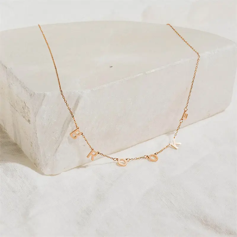 Silver Letter Shape Necklace Women's Trendy Jewelry