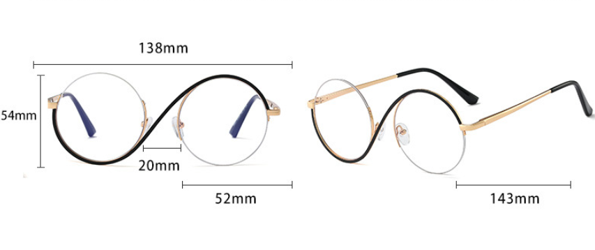 Title 8, Metal Half Frame Optical Anti Blue Glasses