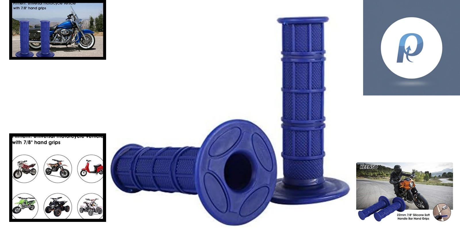 Motorcycle Rubber Handlebar Grips 22mm Soft Comfort Road Race Pair — image 10