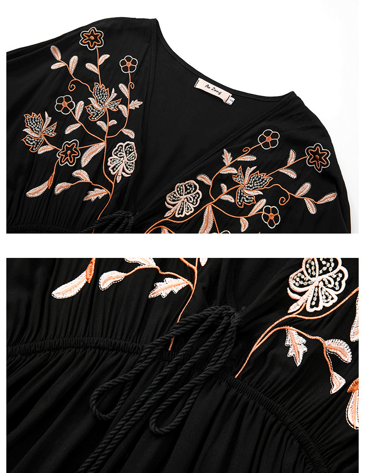 Embroidered Mesh V-Neck Dress, picture 7 of 7