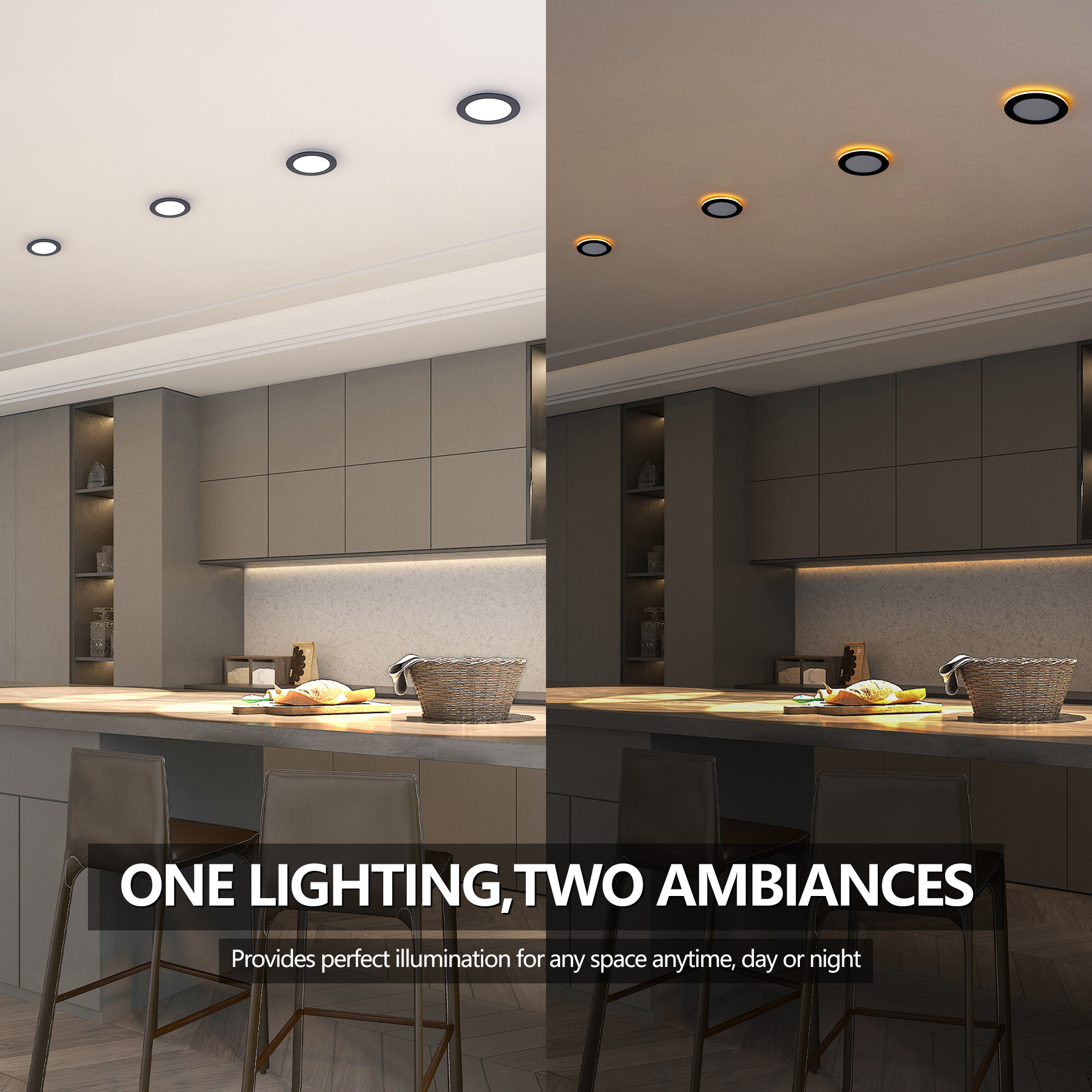 6 Pack 6 Inch Black LED Recessed Light, Dimmable, 2700K-5000K 5CCT, 1200LM High...