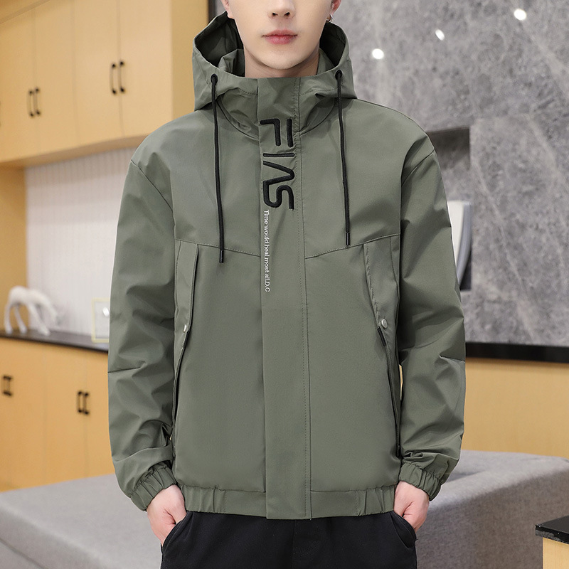 New Korean Casual Plus Size Young Student Hooded Jacket Men's Top Trend