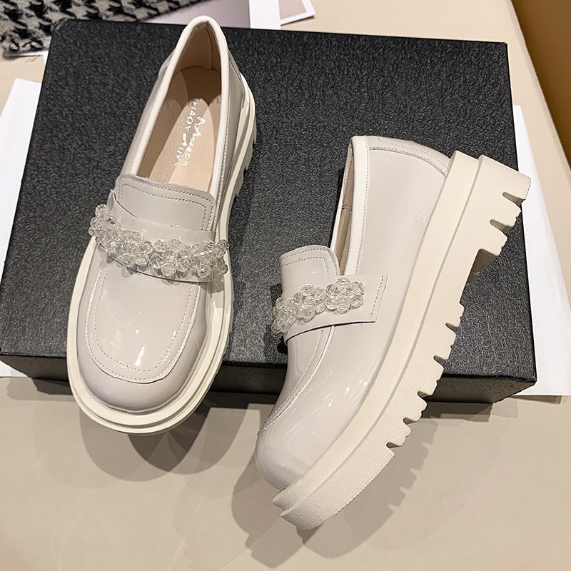 British Style Retro Big Head Doll Shoes High-heel Loafers