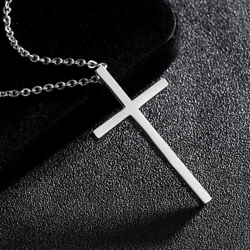 Titanium Steel Cross Pendant Necklace