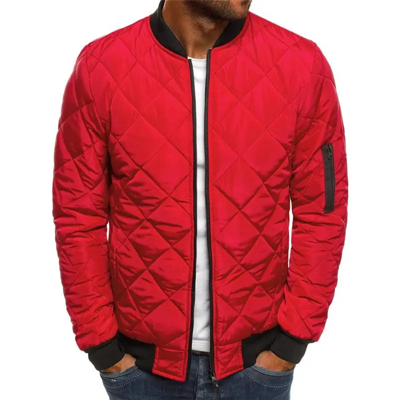 Solid Color Coat Winter Stand Collar Jacket for Men