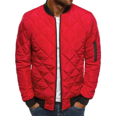Solid Color Coat Winter Stand Collar Jacket for Men