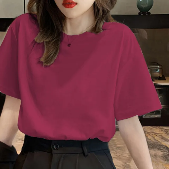 Loose And Versatile Korean Style Chic Student Half sleeved Shirt Trend Rose Red - Shop at LoveMi