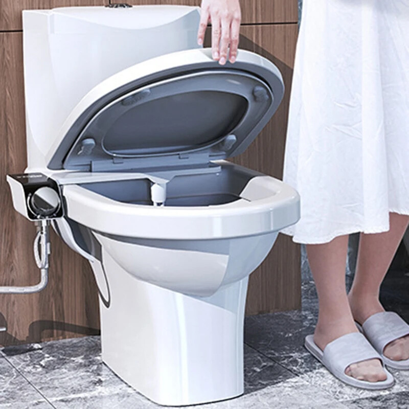 Bidet Toilet Seat Attachment Self Cleaning Dual Nozzle Bathroom Water Spray G