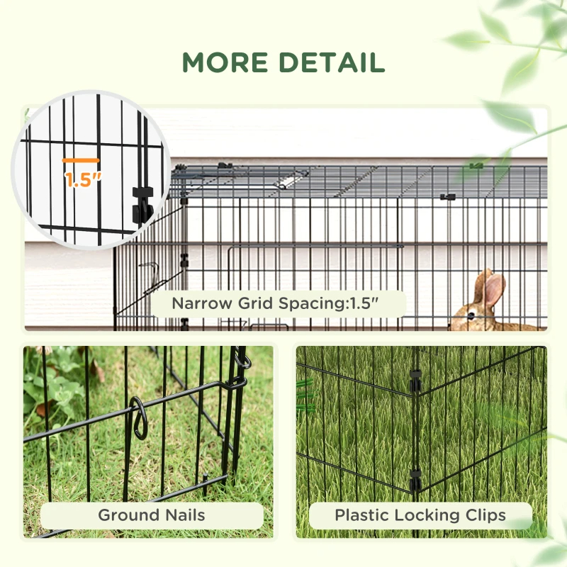 Small Animal Playpen With With Roof For Rabbits, Chicken, Chinchillas For Indoor Outdoor Use, Green