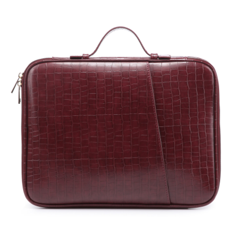 Crocodile pattern wine red