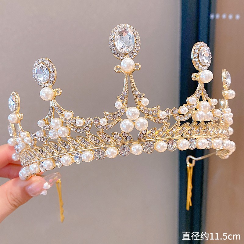 Sweet Fashion Jewelry Hair Accessories Multicolor Pearl Crown Banquet Birthday Fashion Princess Headband Girl Kawaii Crown Crown Headband Headgear Headgear Crystal  Wedding Party Hair Accessories — foto 6
