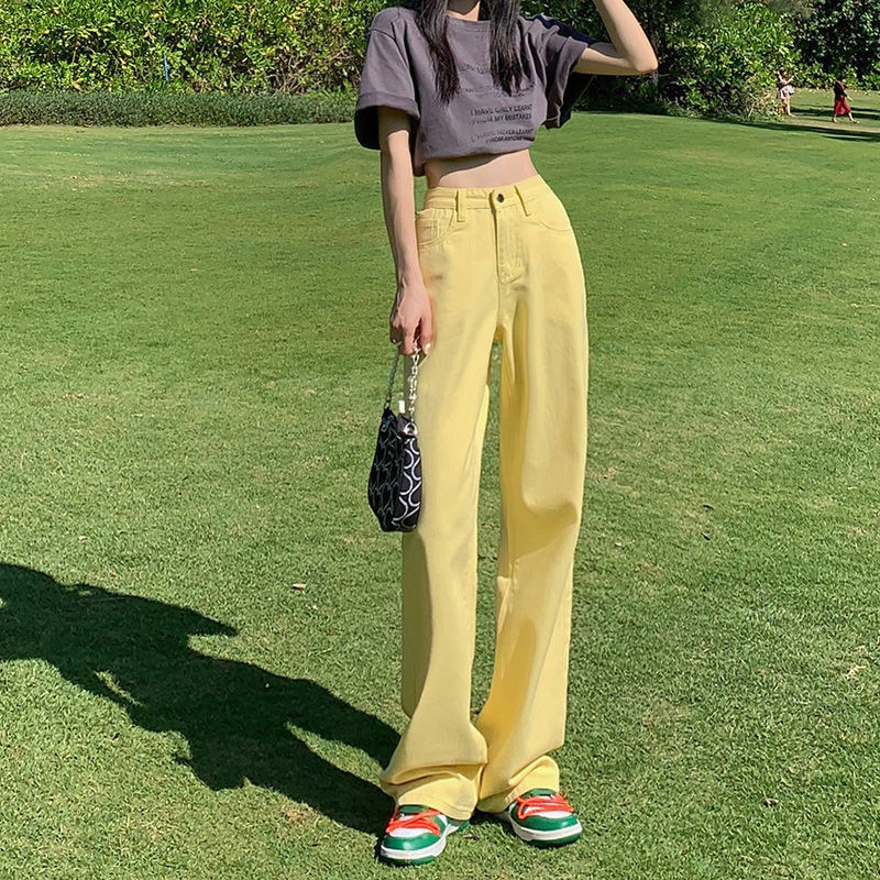 Brown Jeans For Women's New Straight And Loose Fit Yellow - Shop at LoveMi