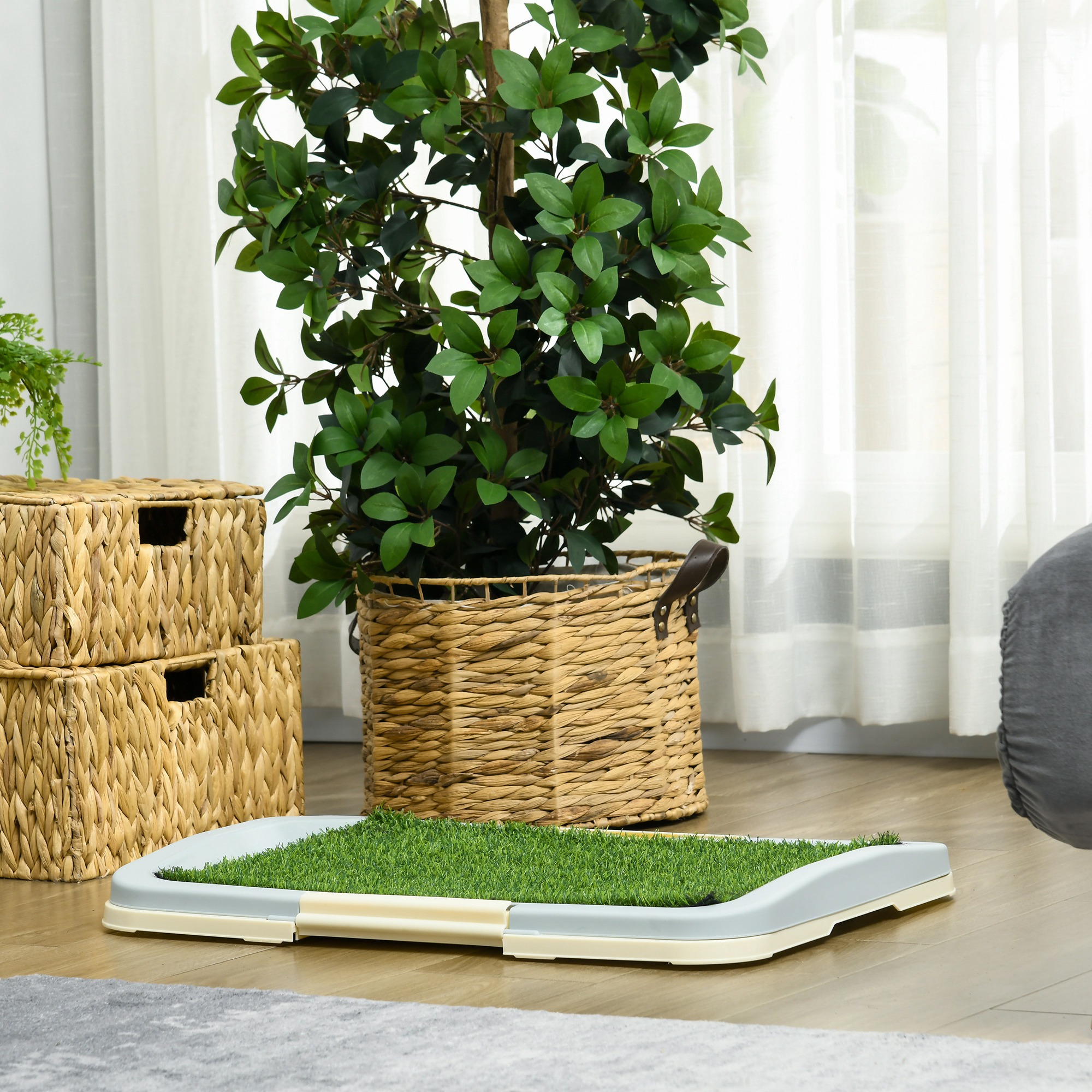 Puppy Training Mat, Indoor Portable With Artificial Lawn, Grid, Panel — image 2