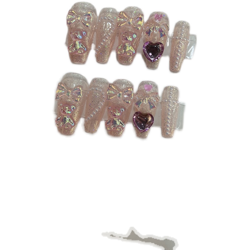 Heavy Industry Laser Bear Sweet Cool Wearable Nail Art