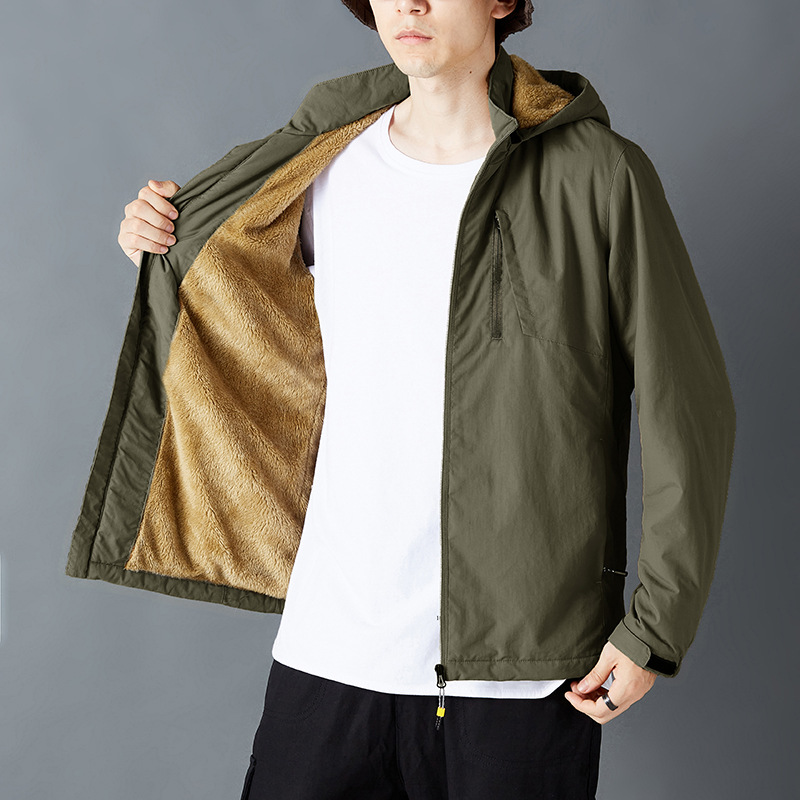 Fleece Windbreaker Men's Outdoor Stand Collar Jacket Men