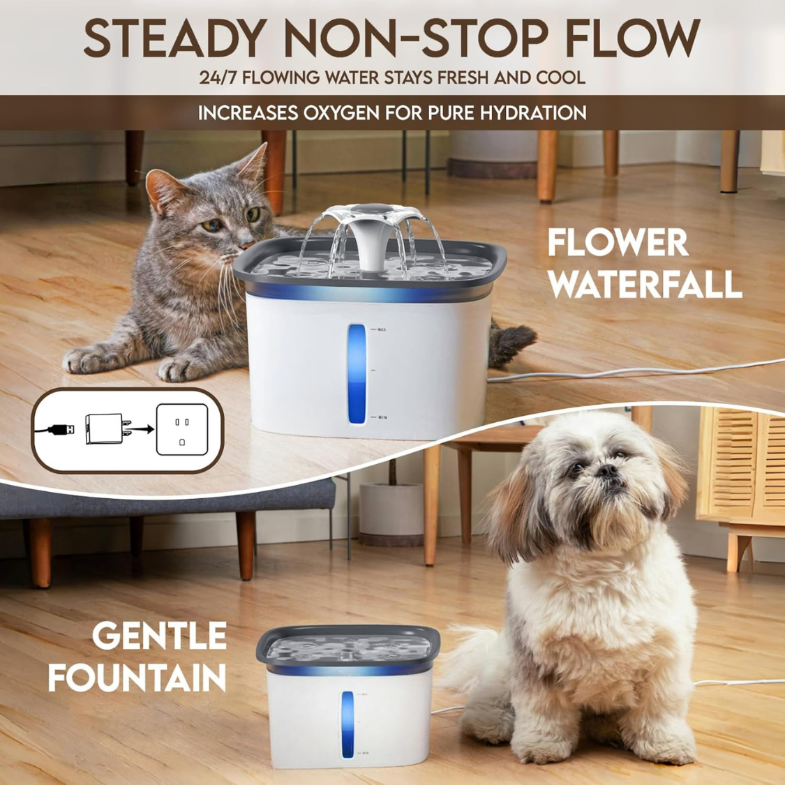 Innovation Award Winner 95oz Pet Fountain, Automatic Cat Water Fountain Dog Water Dispenser With Replacement Filters For Cats, Dogs, Multiple Pets — foto 5