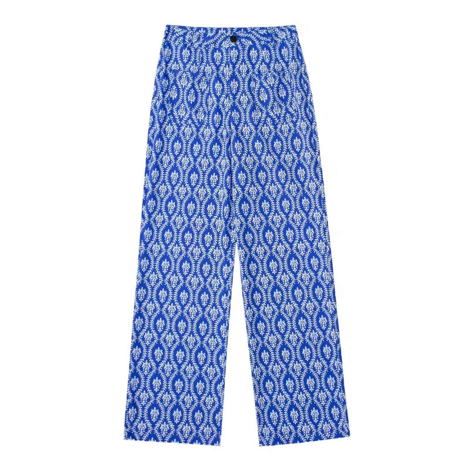 Women's Round Neck Printed Short Shirt High Waist