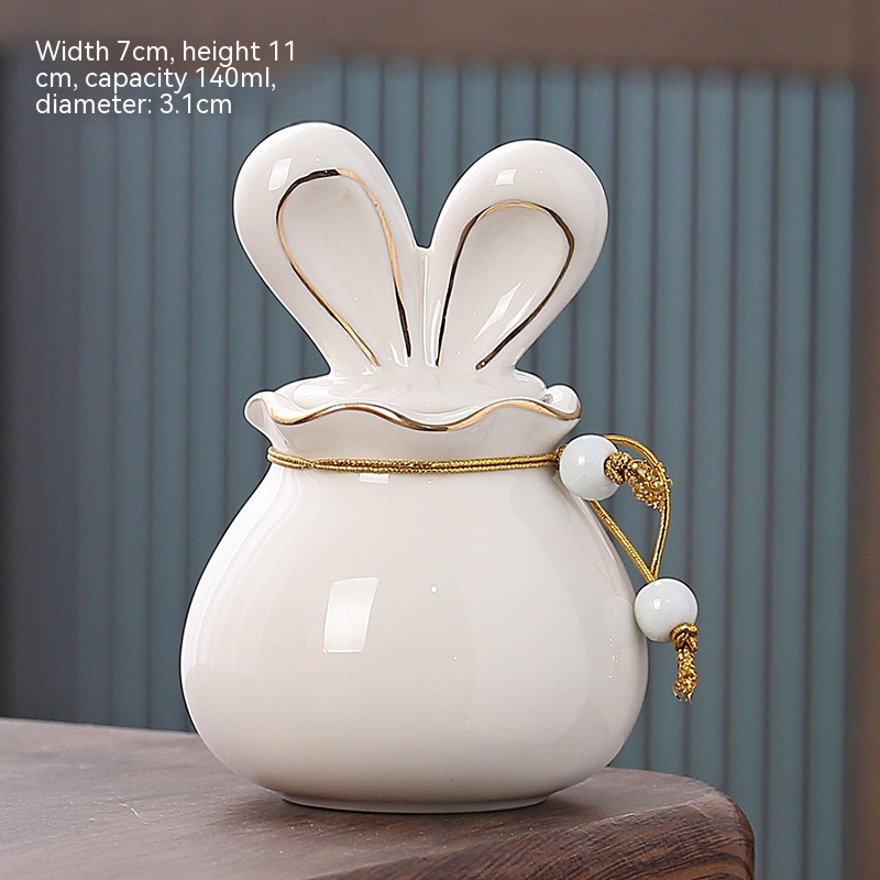 Title 10, Tea Jar Sealed Ceramic Bunny Storage Tank