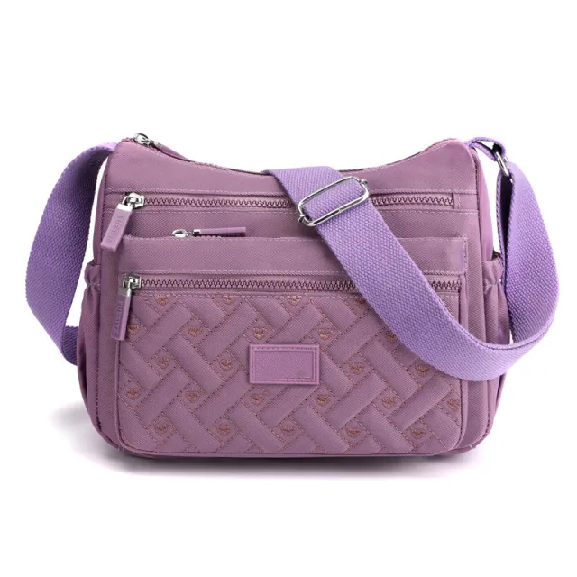 Women's Fashion Casual Nylon Large Capacity Shoulder Crossbody Bag Purple - Shop at LoveMi