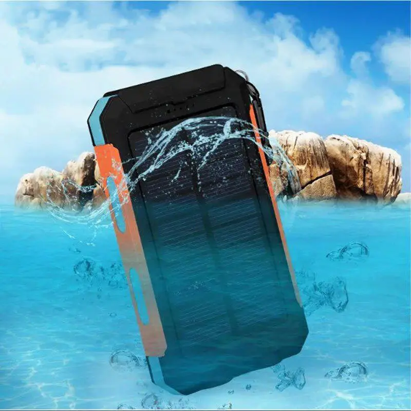 Solar Power Bank Compass 20000mAh Outdoor Mobile Phone Dual