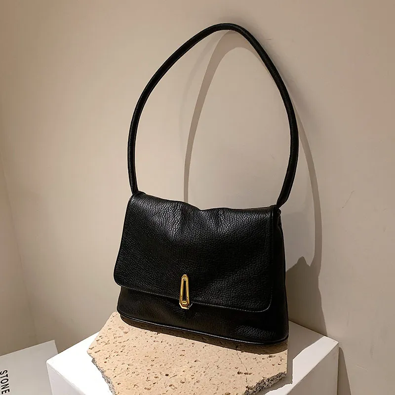 Briefcase All-match Ins Shoulder Female Bag - Black