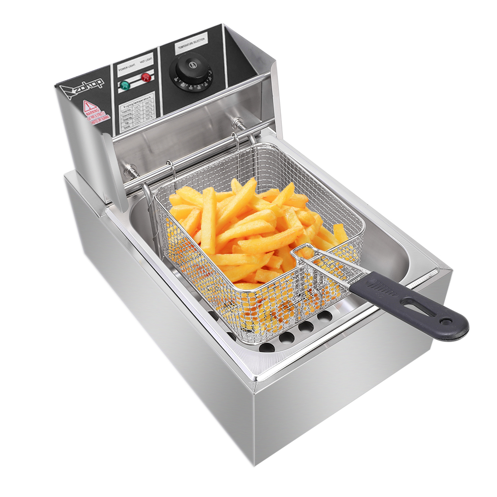 Electric Fryer Silver Stainless Steel Single Cylinder - Image 14