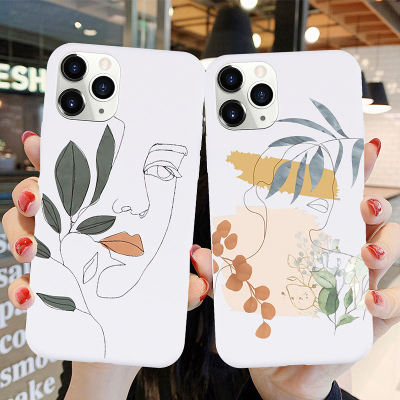 Compatible with Apple , Simple Line Face Phone Protective Cover Light - Image 4