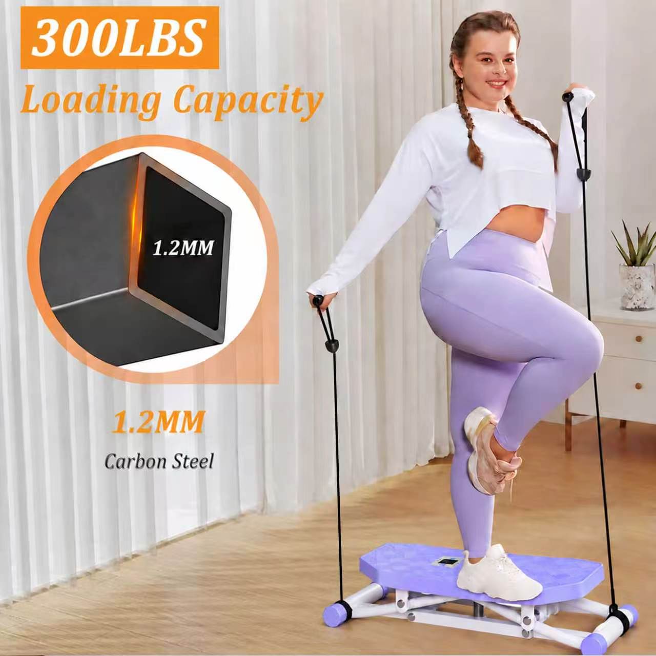 Portable Ski Balance Board With Resistance Bands & LCD Display, Rocking Stepper — image 8