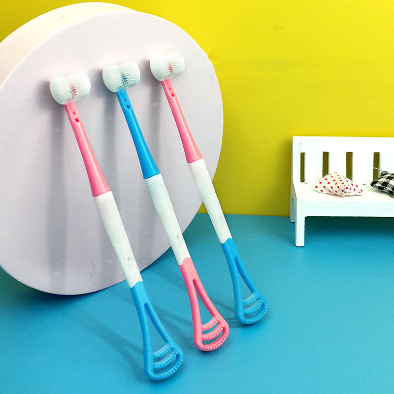 Baby Toothbrush Multi-function Tongue Coating Brush Silicone 3d Material