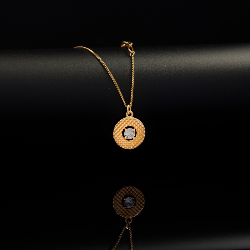 Retro Cold Wind Necklace Female Real Gold Plated Zircon Necklace