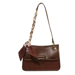 Leopard Print Chain Scarf Commuter Daily Women's Shoulder Bag - Leopard - View 1