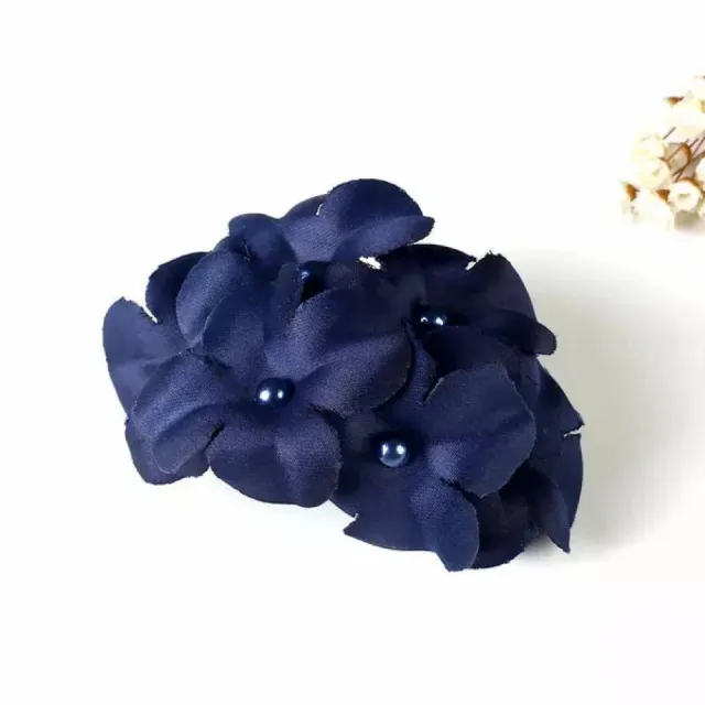 Ladies Handmade Fabric Six Flower Hair Accessories Navy Blue - Shop at LoveMi
