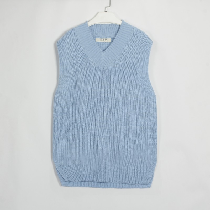 Knitted Waistcoat Vest Mid-length Sweater