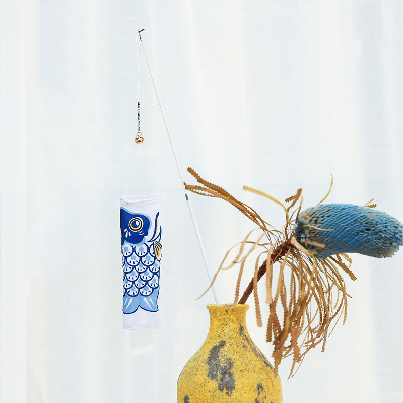 Wooden Pole Steel Wire Toy Fishing Rod Carbon Fiber Carp Streamer Funny Cat Stick