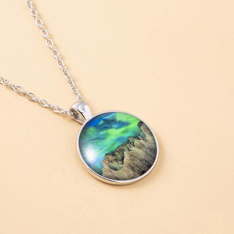 Classic Universe Starry Mountains Necklace Art Picture Cabochon Glass Pendant Necklaces For Women Men Aesthetic Jewelry