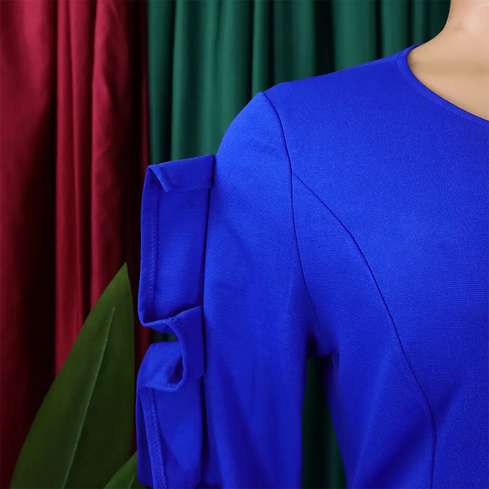 Fashion Temperament Ol Elegant Dress Plus Size Long Sleeve Dress