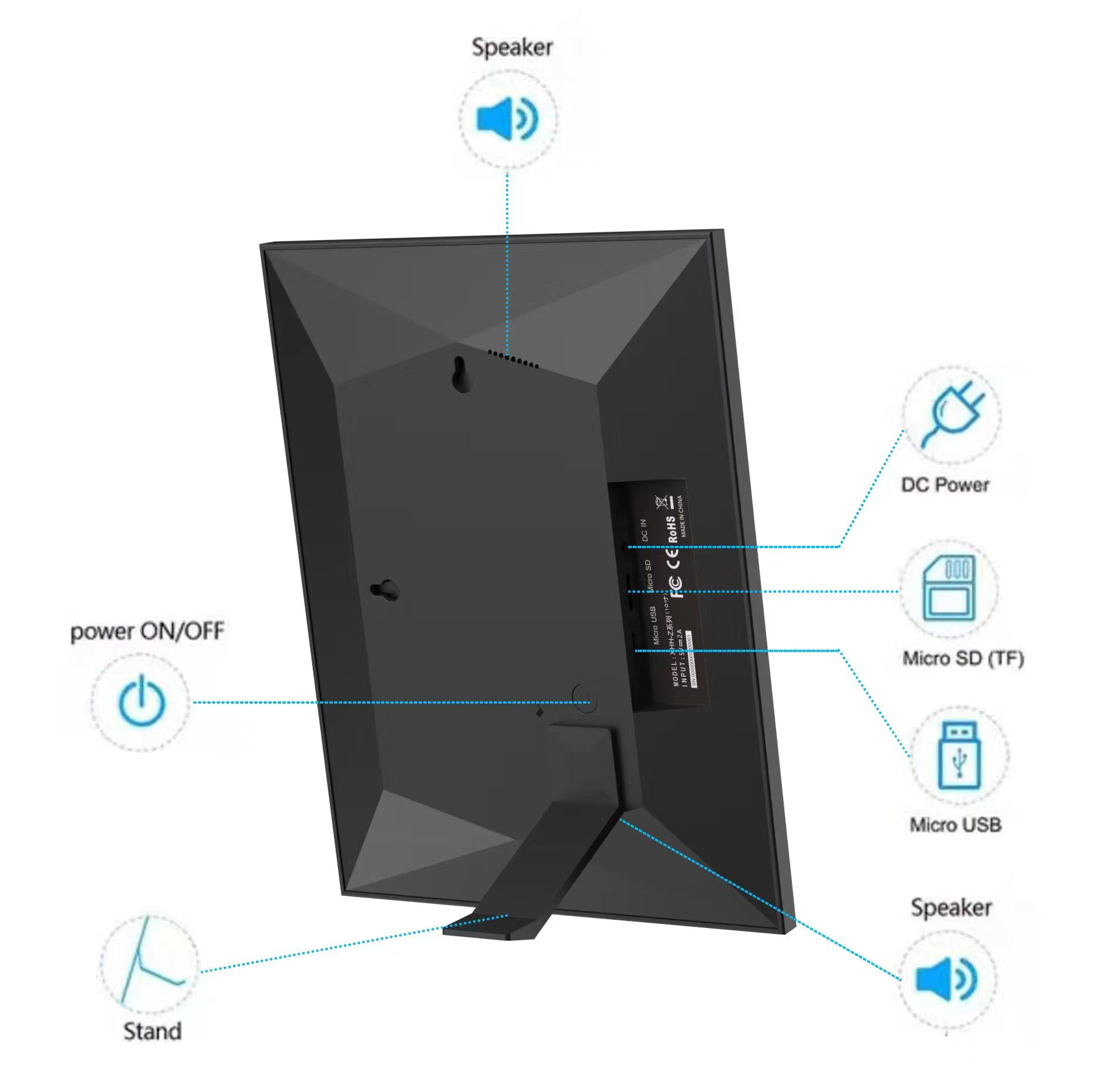 10.1 Inch Smart Cloud WIFI Digital Picture Frame 1280x800 Full IPS Touchscreen With Free Frameo APP, Easy Share Photos Or Videos, Sleep Mode, 16GB Storage
