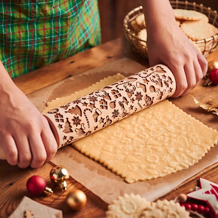 Title 3, Rouleau à pâtisserie imprimé élan de Noël