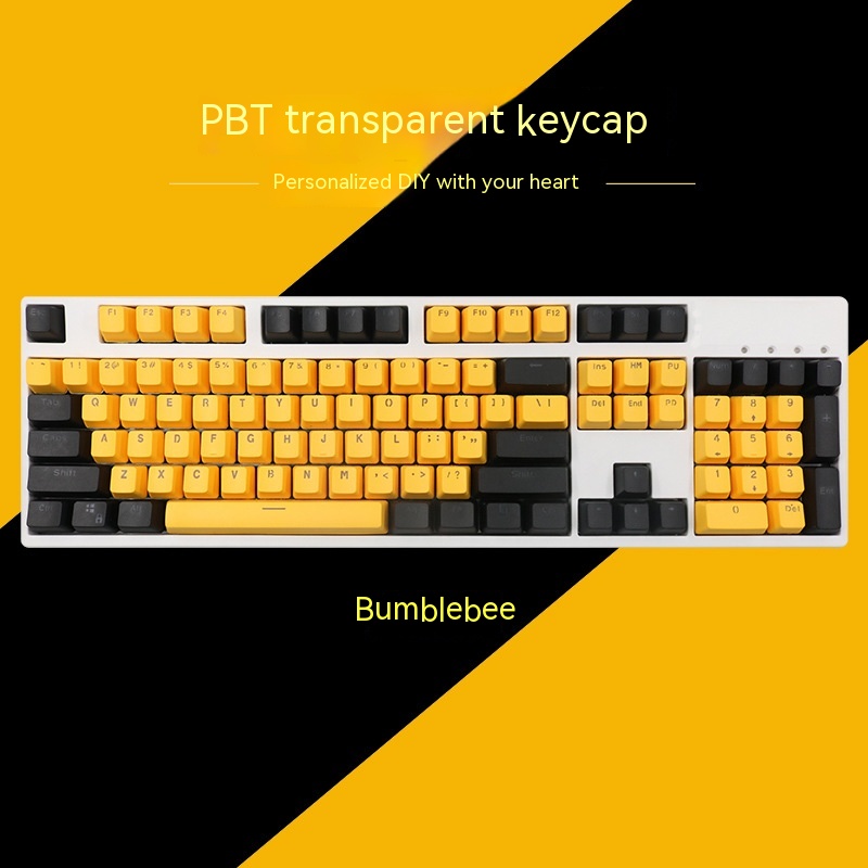 Title 4, PBT Transparent Keycap Double Injection 104 Key...