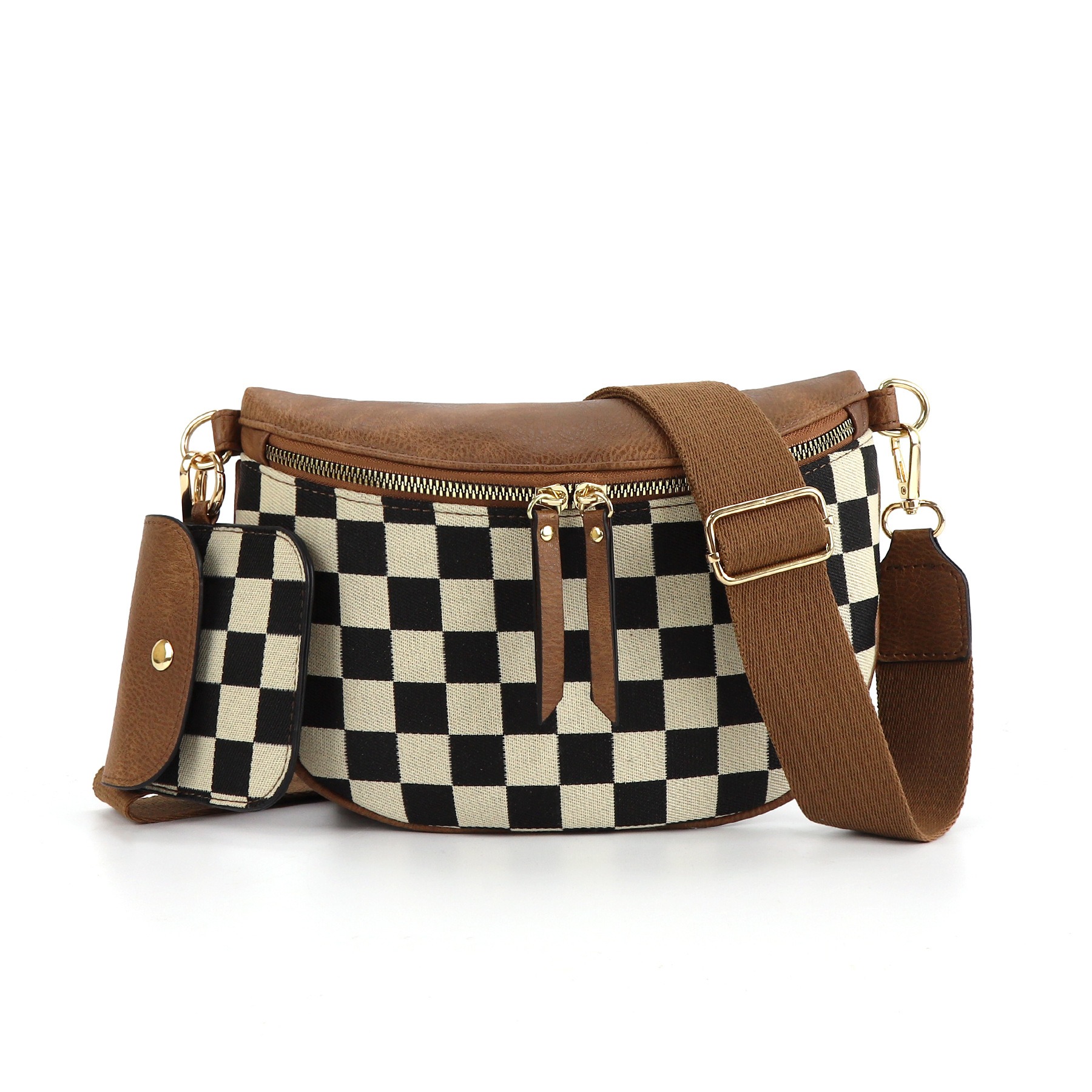 Ladies' Trendy Checkerboard Pattern Portable Bag 10