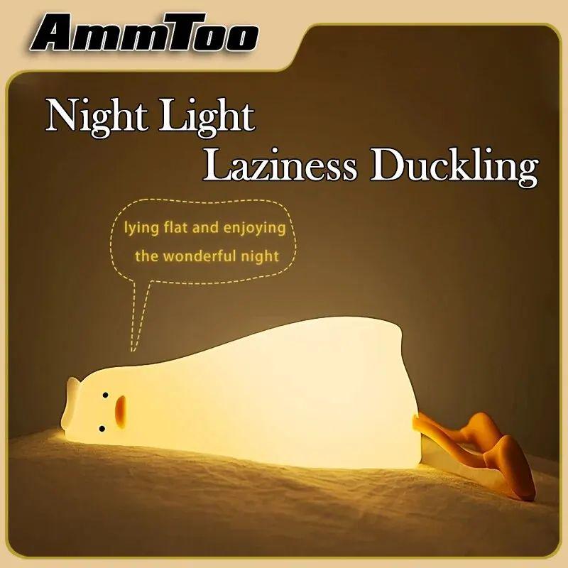Lie Flat Duck Pat Pat Ambience Night Light For Dormitory Bedside Desk Use