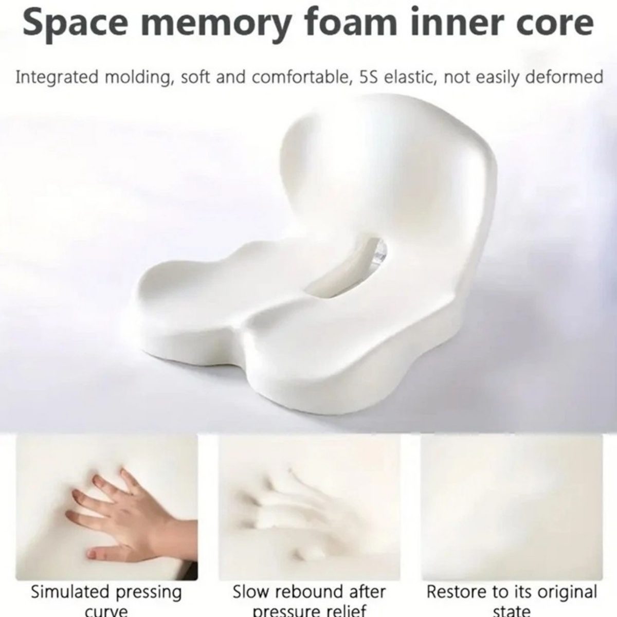 Memory Foam Seat Back Pain Support Booster Cushion Chair Car Pillow Lumbar — image 2