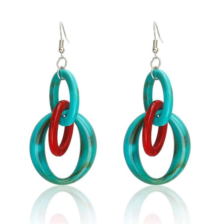 Title 13, Geometric Acrylic Hepburn Wind Color Bump Earrings