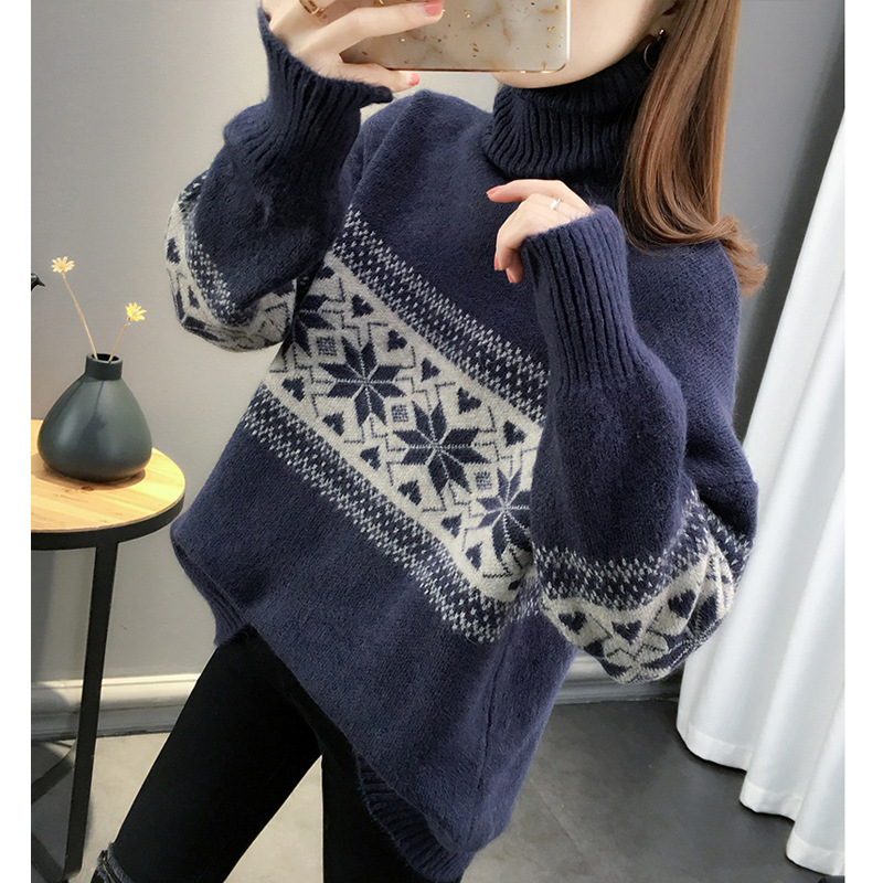 Title 6, Womens High Neck Christmas Sweater Bottoming S...