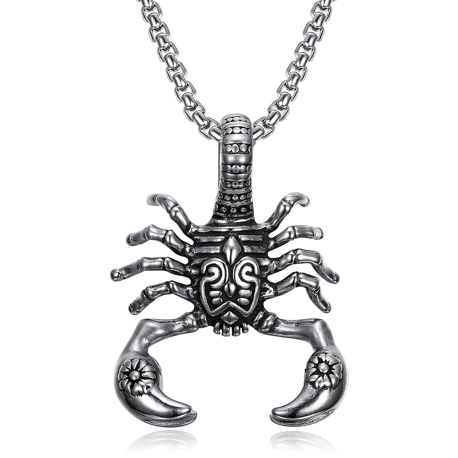 Gothic Vintage Stainless Steel Scorpion Pendant Necklace
