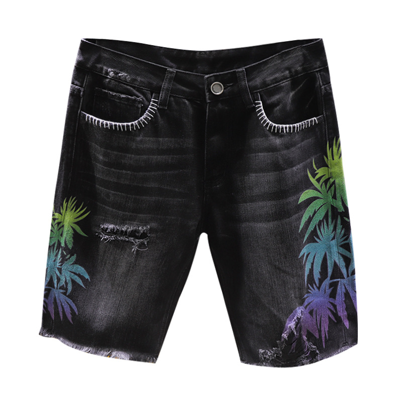 Personalized Embroidery Tide Brand Five-point Pants