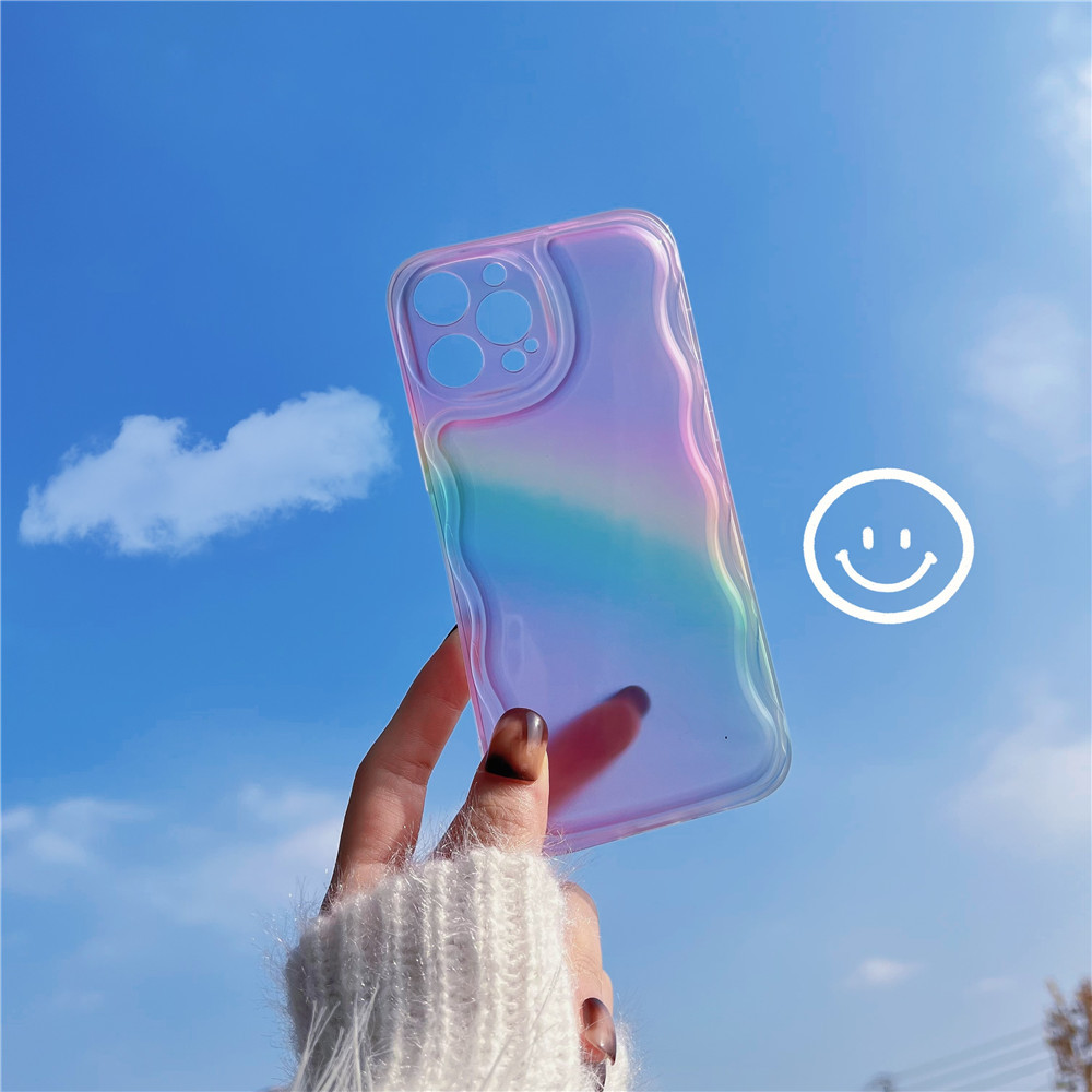 Transparent Rainbow Headset Drop Proof Phone Case - Image 7